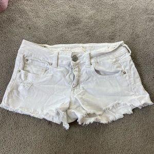 American Eagle white jean shorts